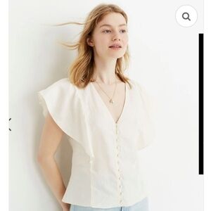 Madewell Cream Linen Blouse